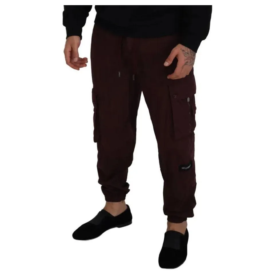 Dolce & Gabbana Bordeaux Cargo Jogger Trouser Cotton Pants