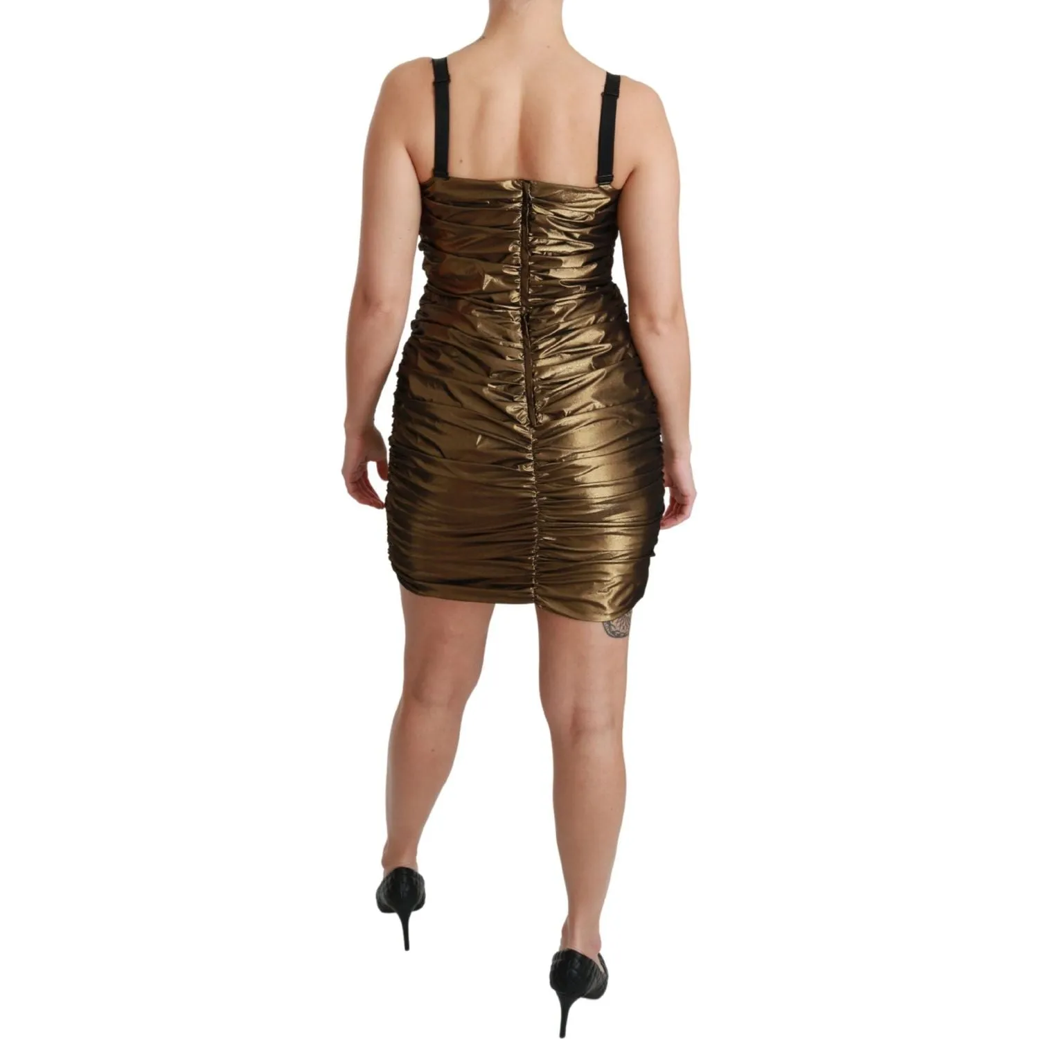 Dolce & Gabbana Bronze Bodycon Sheath Mini Dress