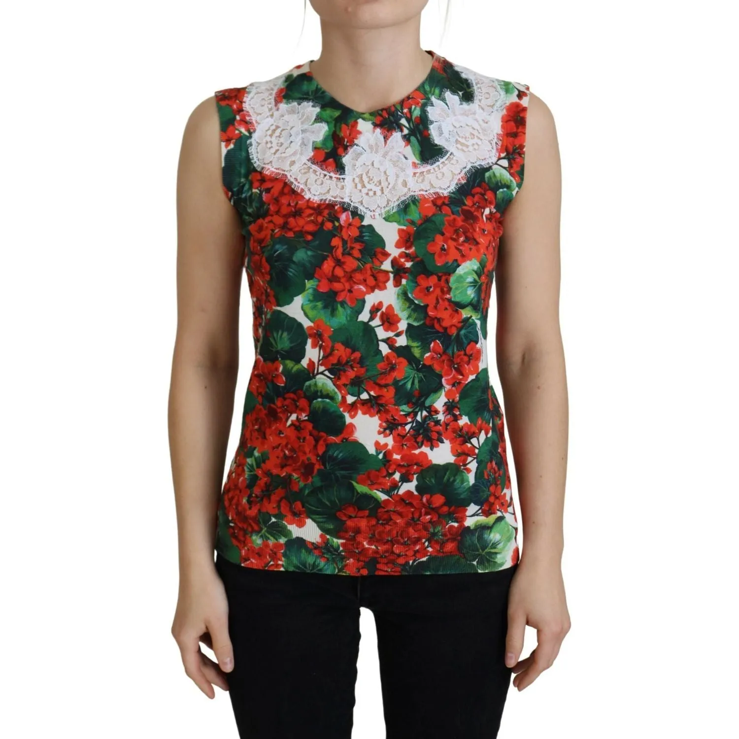 Dolce & Gabbana Chic Floral Print Tank Top Vest