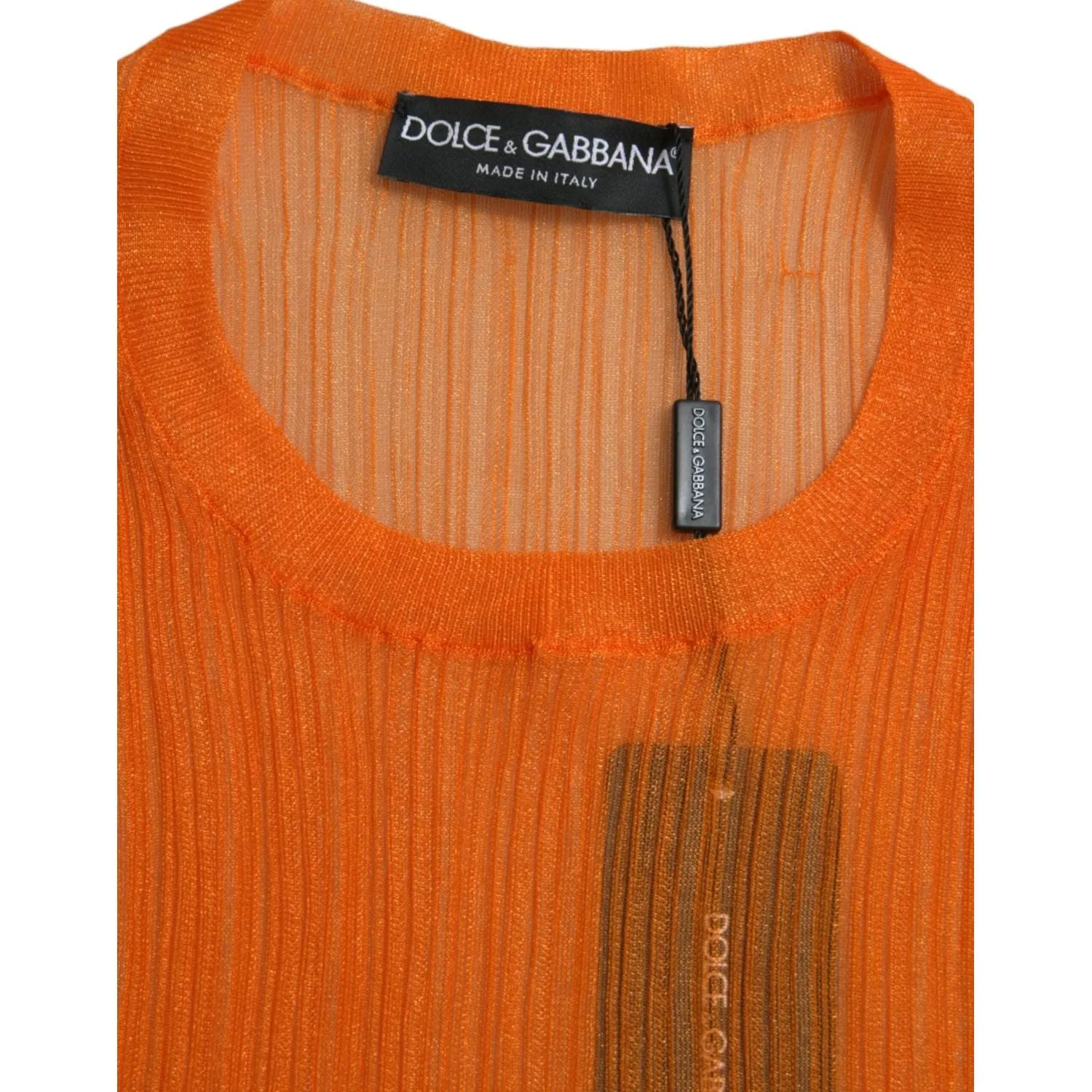 Dolce & Gabbana Chic Orange Crew Neck Tank Top