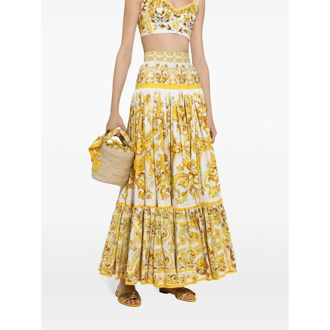 Dolce & Gabbana cotton poplin Skirts Yellow