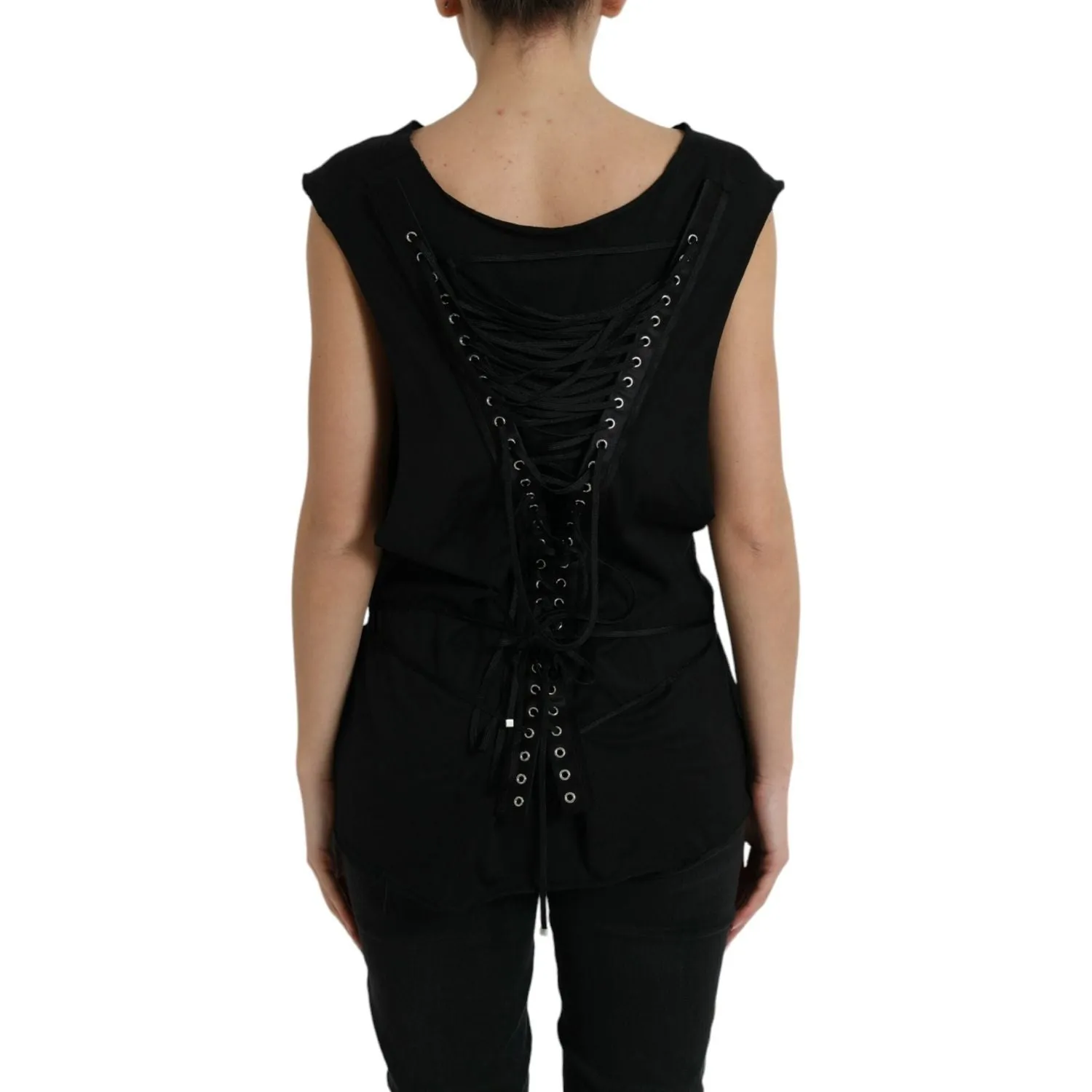 Dolce & Gabbana Elegant Black Round Neck Tank Top