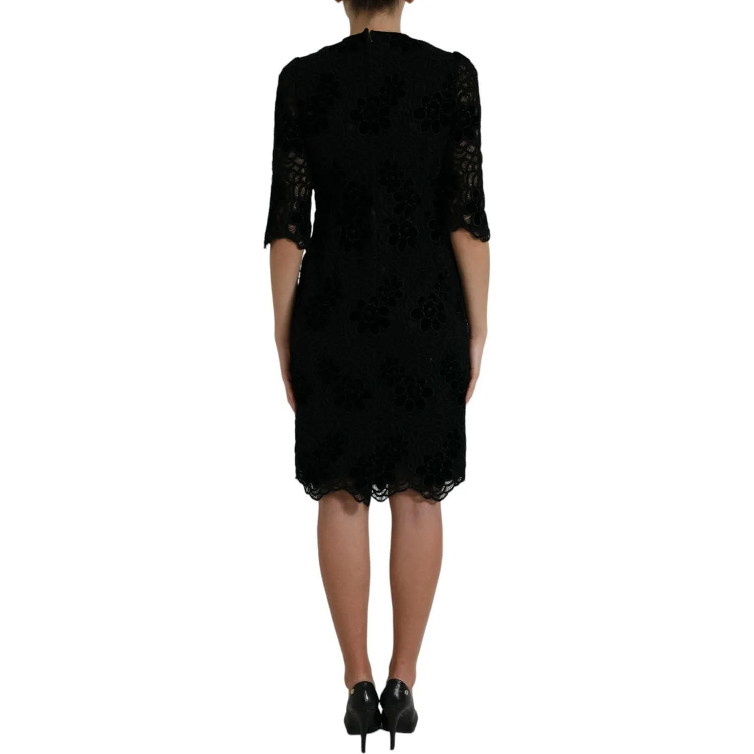 Dolce & Gabbana Elegant Floral Lace Sheath Dress