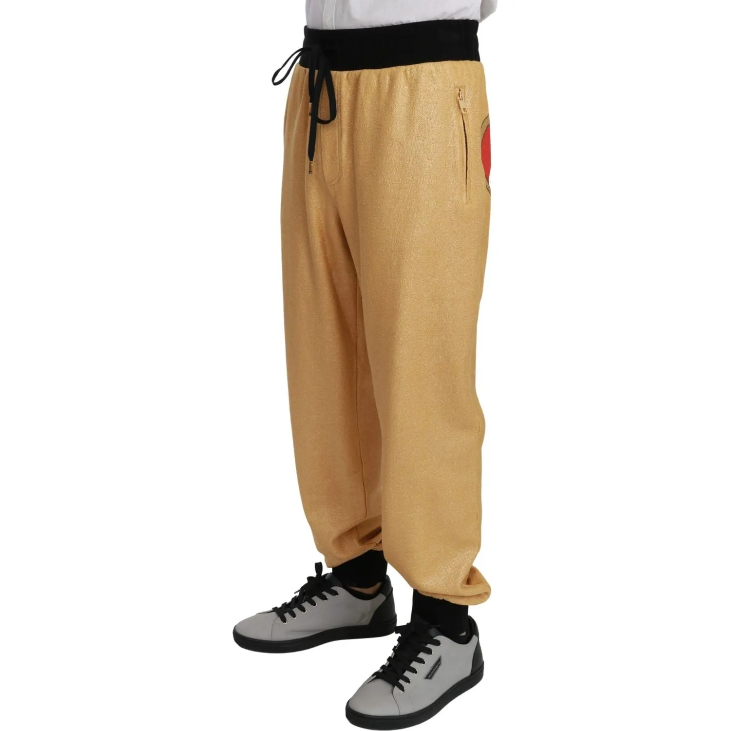 Dolce & Gabbana Elegant Gold Motif Sweatpants