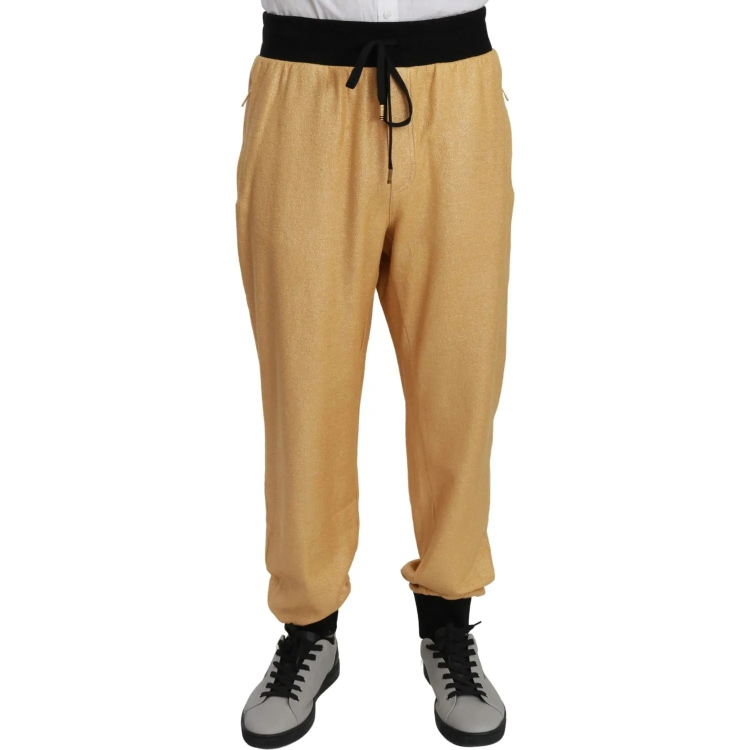 Dolce & Gabbana Elegant Gold Motif Sweatpants