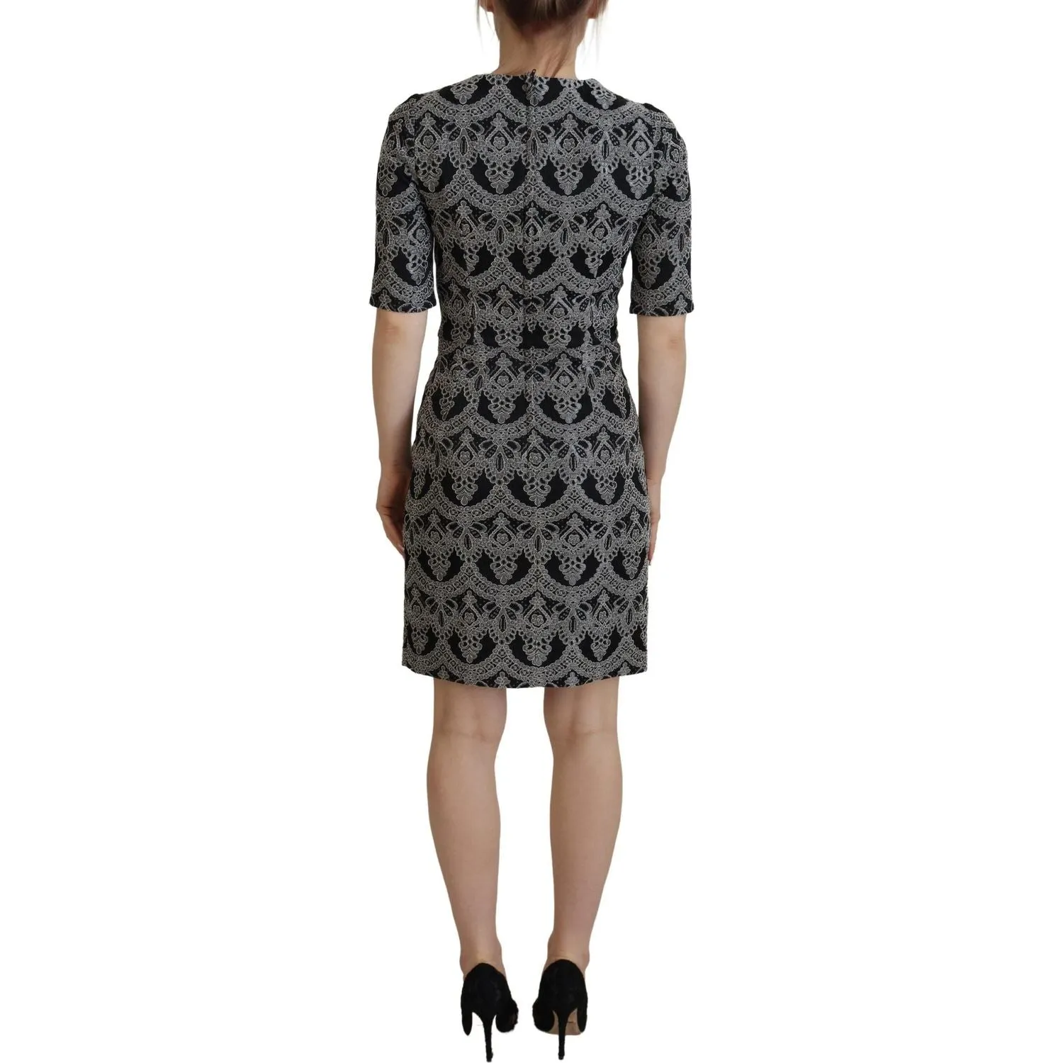 Dolce & Gabbana Elegant Jacquard Bodycon Shift Dress