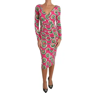 Dolce & Gabbana Elegant Pink Silk Sheath Bodycon Dress