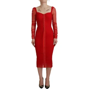 Dolce & Gabbana Elegant Red Bodycon Sheath Dress