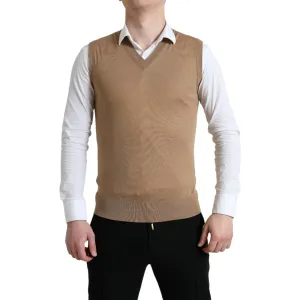 Dolce & Gabbana Elegant Sleeveless V-Neck Wool Sweater