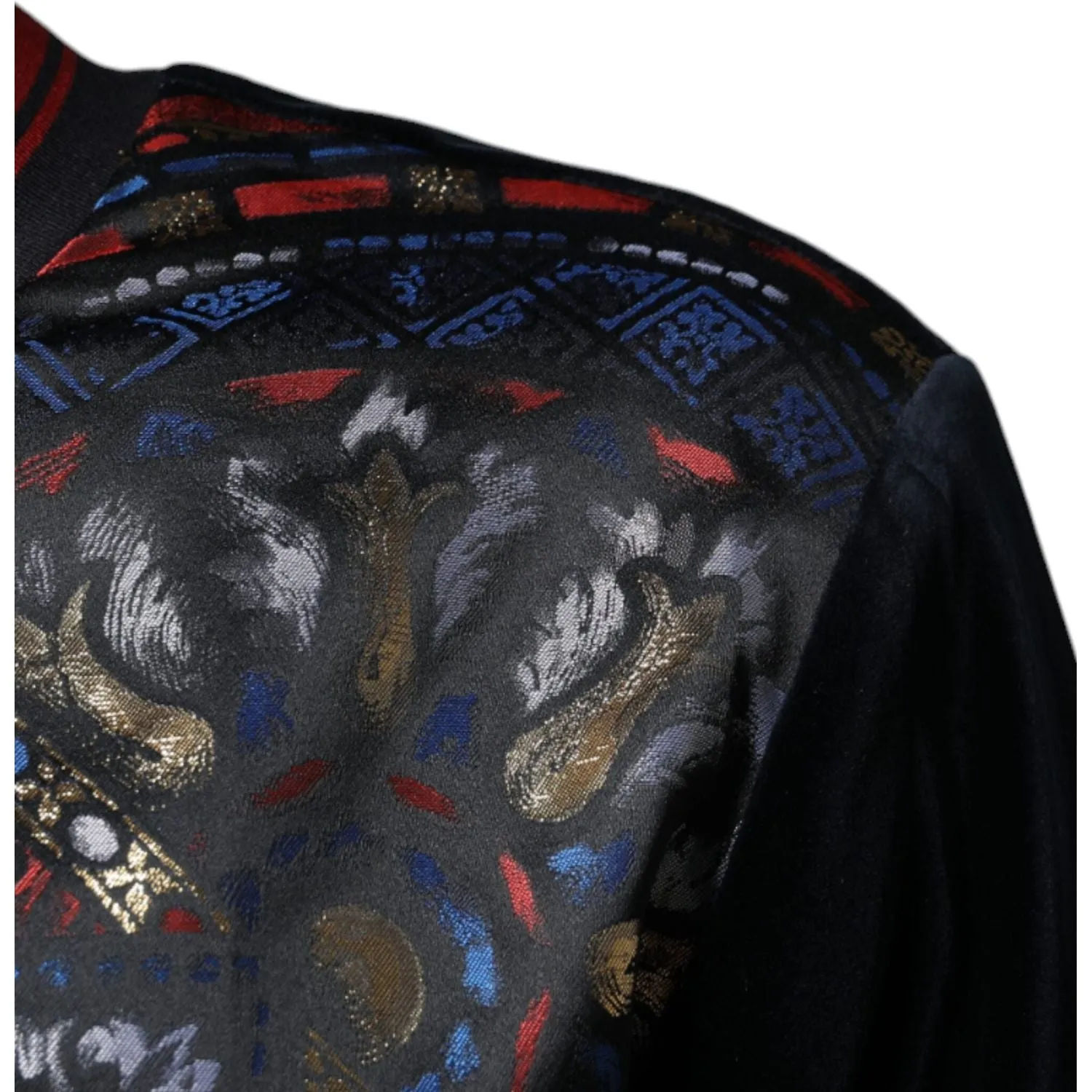 Dolce & Gabbana Multicolor Jacquard Crew Neck Sweatshirt Sweater