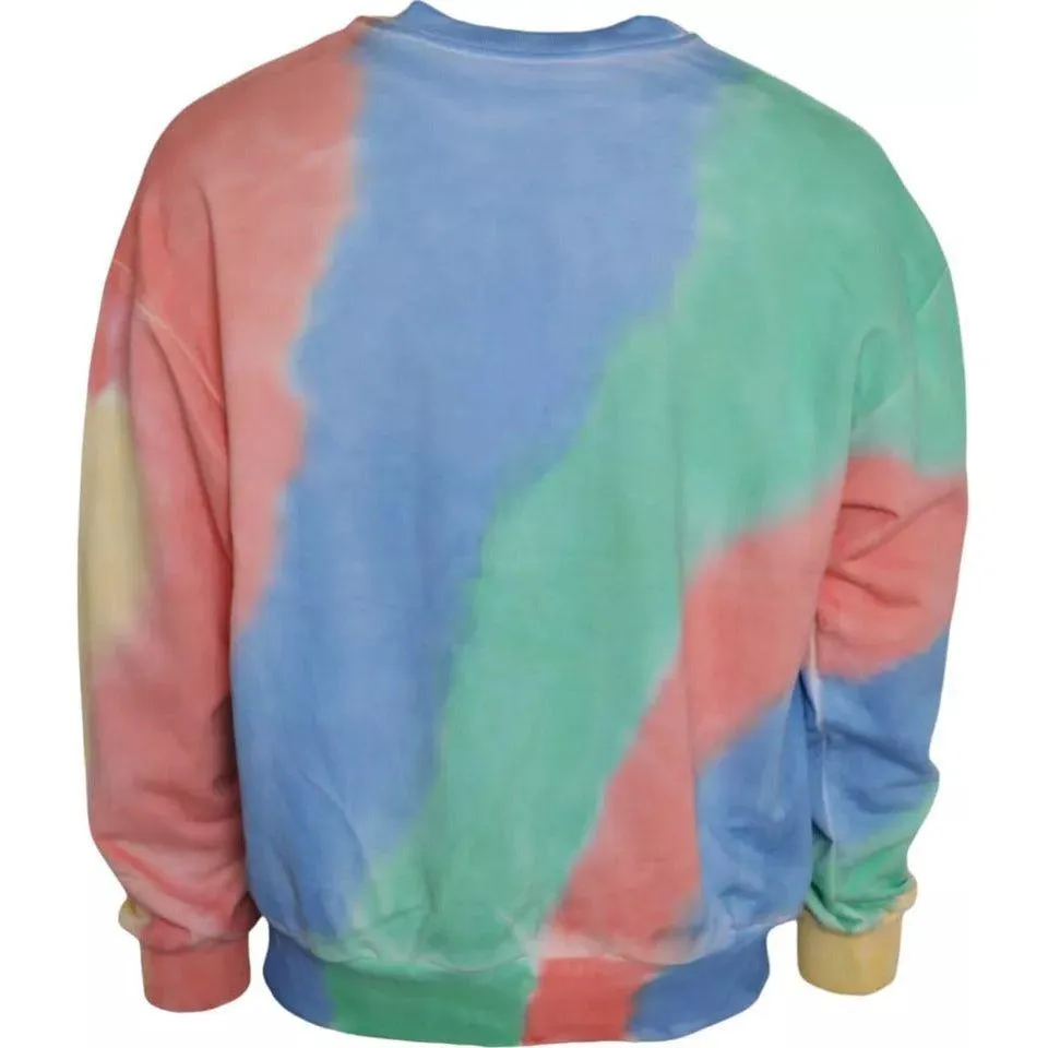 Dolce & Gabbana Multicolor Logo Cotton Crew Neck Pullover Sweater