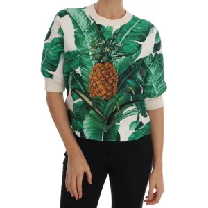 Dolce & Gabbana Tropical Sequined Sweater - Lush Greenery Edition