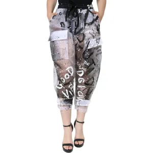 Dolce & Gabbana White See Through Logo Cropped Cargo Pants