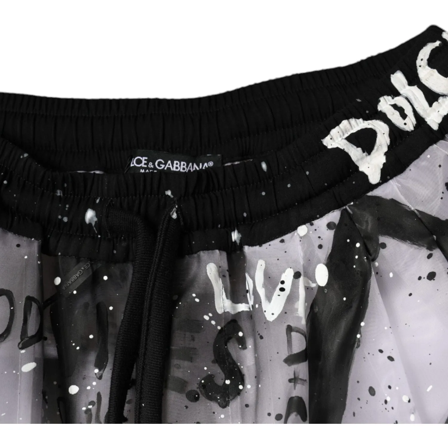 Dolce & Gabbana White See Through Logo Cropped Cargo Pants