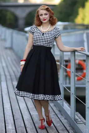 Dolly & Dotty Lily Swing Dress in Monochrome Gingham