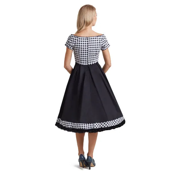 Dolly & Dotty Lily Swing Dress in Monochrome Gingham