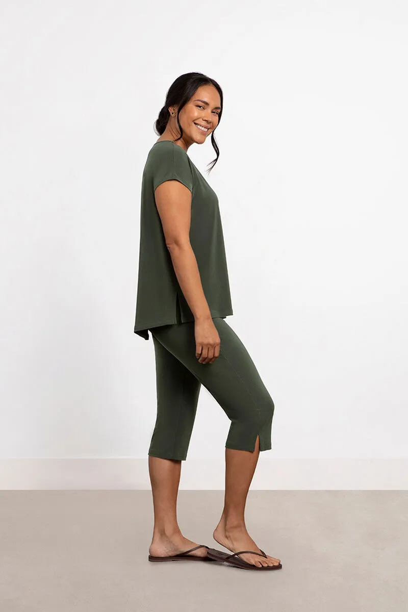 Dolman Pocket Top | Melange Olive