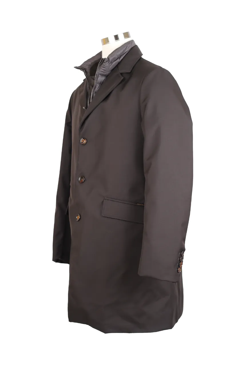 Down Filled Dress Coat Jacket w/ Removable Bib