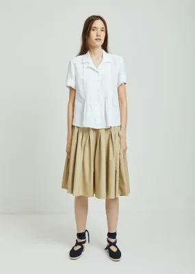 Drill High Waist Cotton Skirt