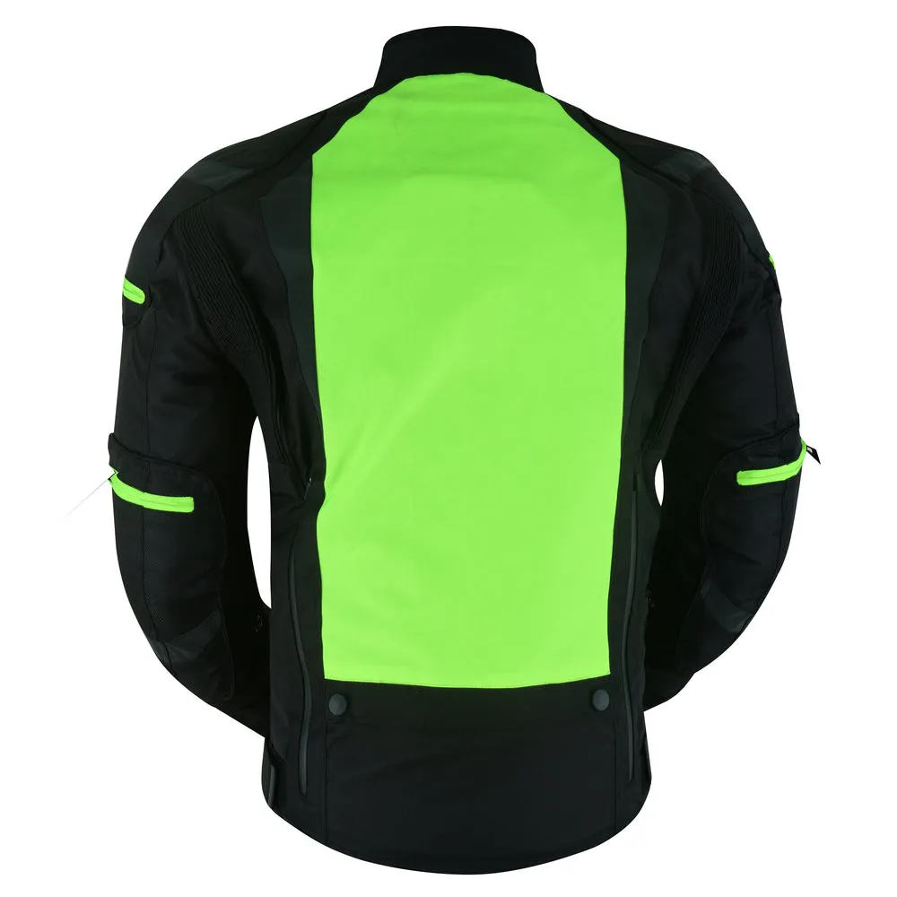 DS4631 Men's Hi-Viz Micro Mesh All Season Motorcycle Jacket