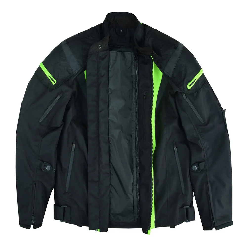 DS4631 Men's Hi-Viz Micro Mesh All Season Motorcycle Jacket