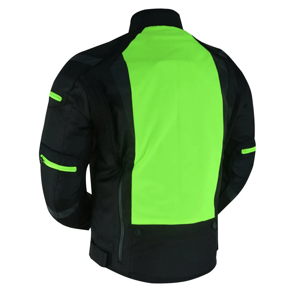 DS4631 Men's Hi-Viz Micro Mesh All Season Motorcycle Jacket