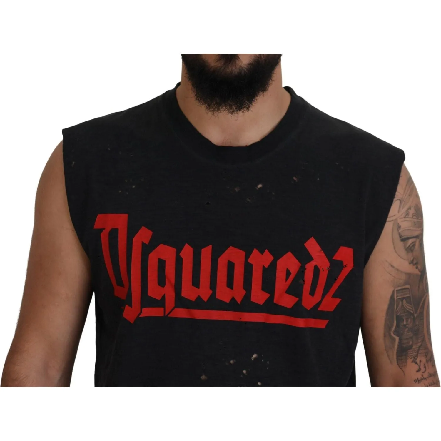 Dsquared² Black Cotton Sleeveless Crewneck Tank T-shirt