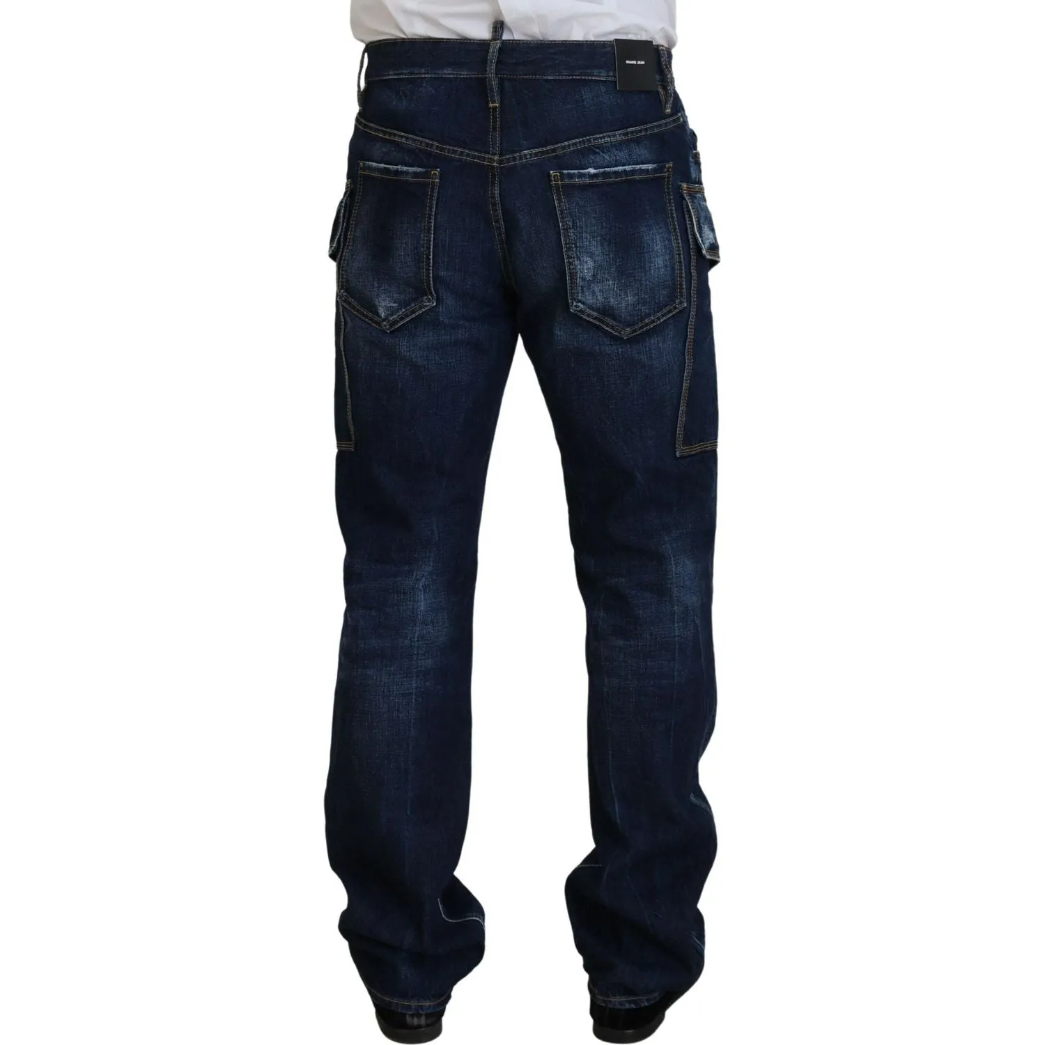 Dsquared² Blue Washed Cotton Cargo Casual Men Denim Jeans