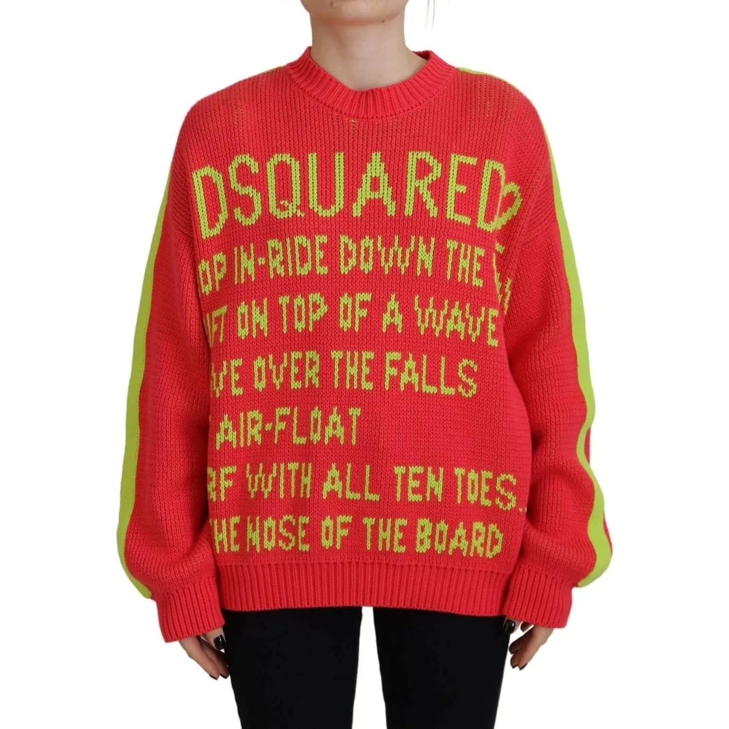 Dsquared² Multicolor Cotton Knitted Crewneck Pullover Sweater