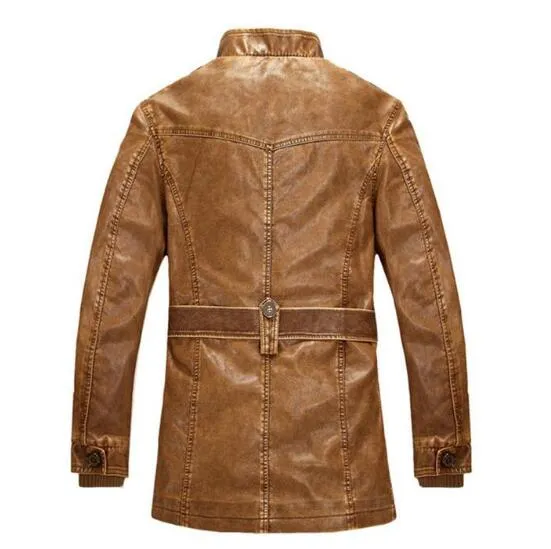 Duolino Classic Leather Jacket-Men's PU Leather Jacket-biker Lightweight Leather jacket