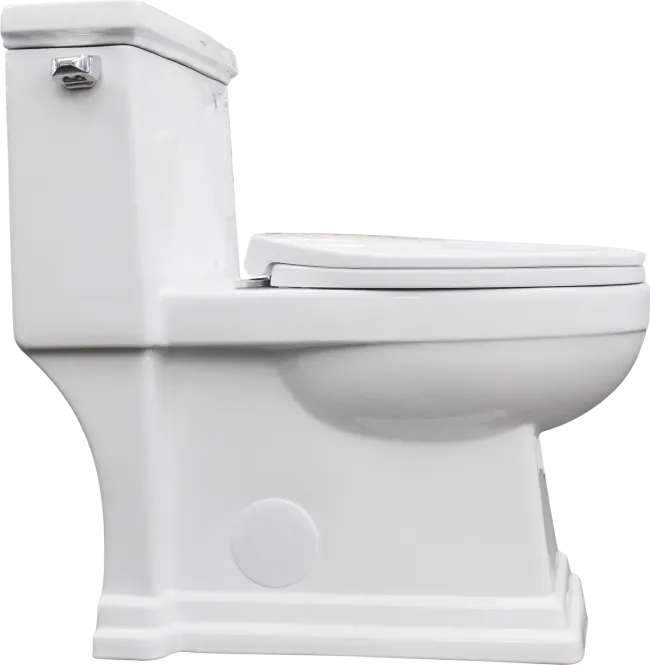 Elongated One-Piece Toilet 1.28 GPF Siphonic Flush in White