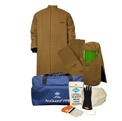 Enespro National Safety Apparel KIT4LC65 Long Coat and Legging Kit and Gloves 65 cal Arc Flash Kit