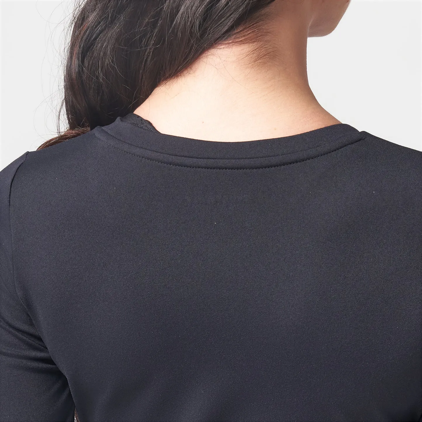 Essential Full Sleeves Crop Top - Black