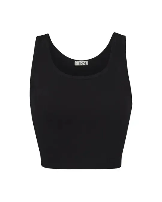 Eterne - Cropped Scoop Neck Tank in Black