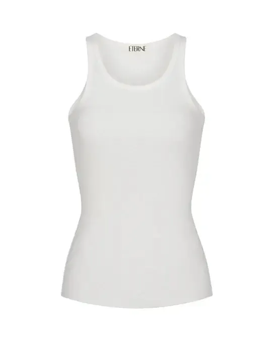 Eterne - High Neck Fitted Tank in Cream