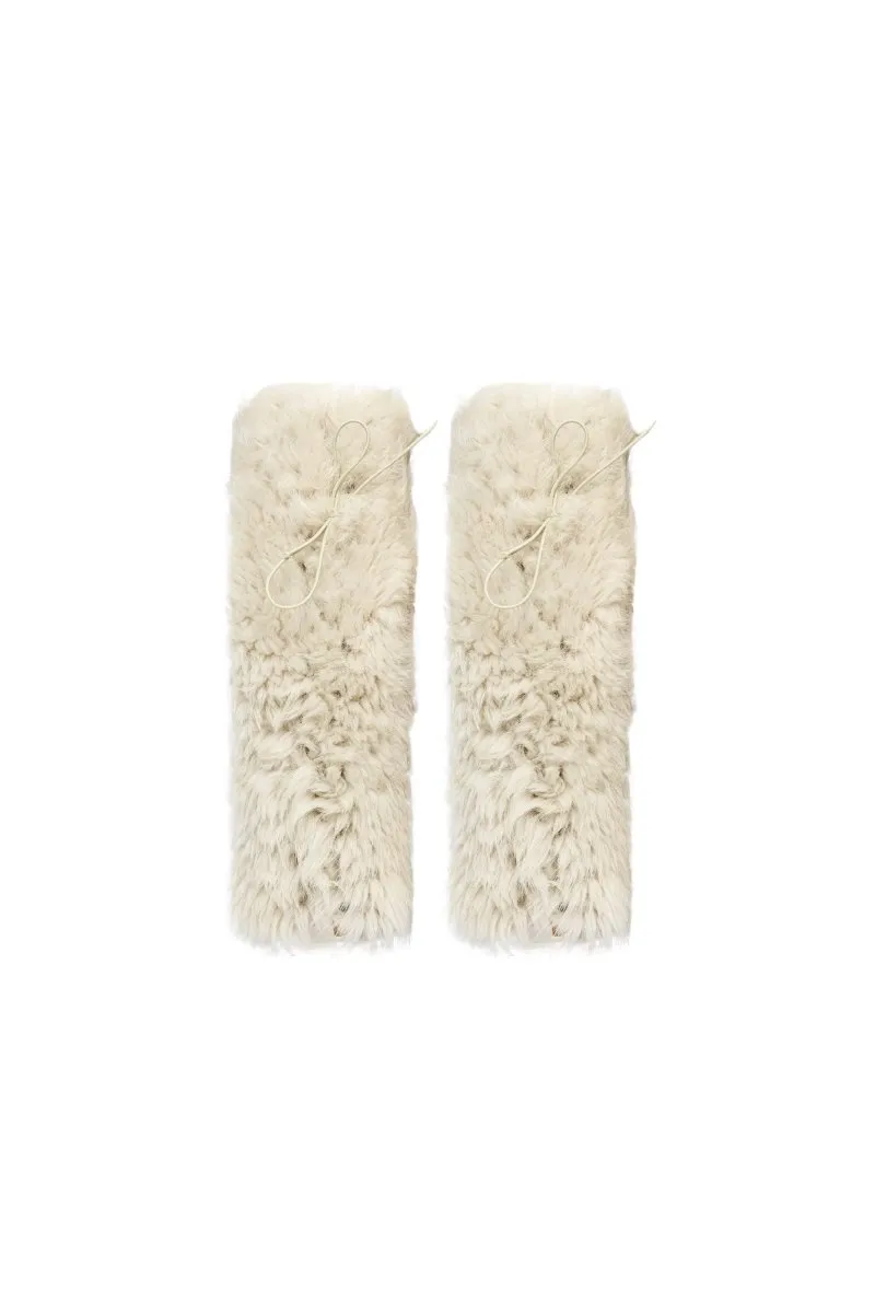 Evelina Women’s Tigrado Shearling Leg Warmers - Ivory