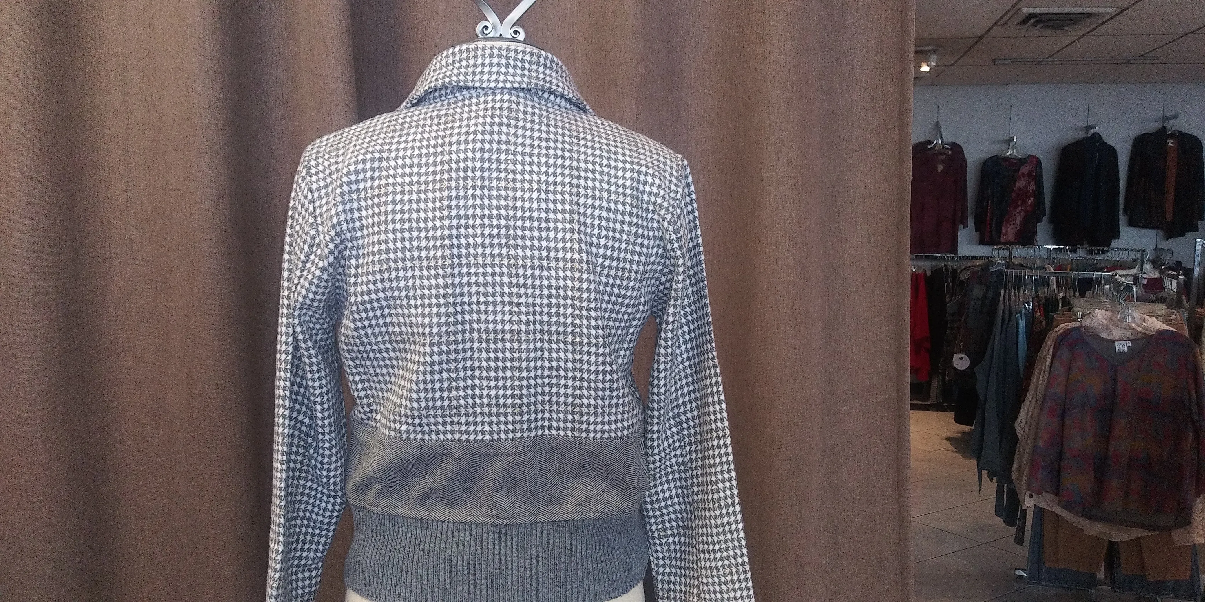 Fitted Houndstooth Jacket