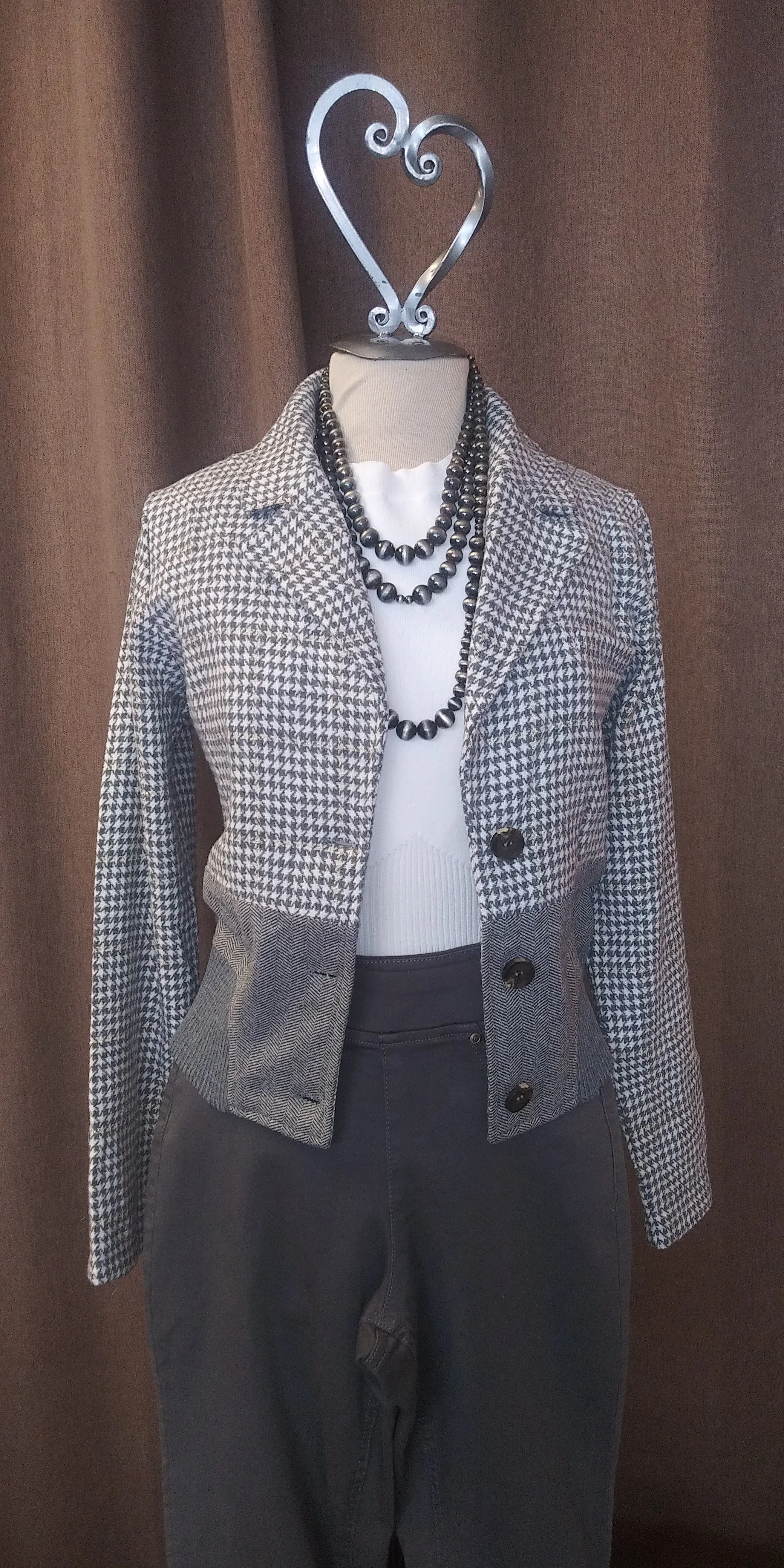 Fitted Houndstooth Jacket