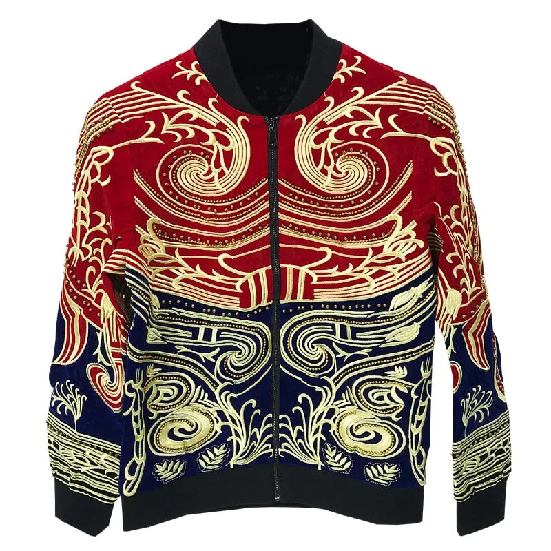 Floral Royal Embroidery Style Bomber Jacket