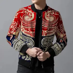 Floral Royal Embroidery Style Bomber Jacket