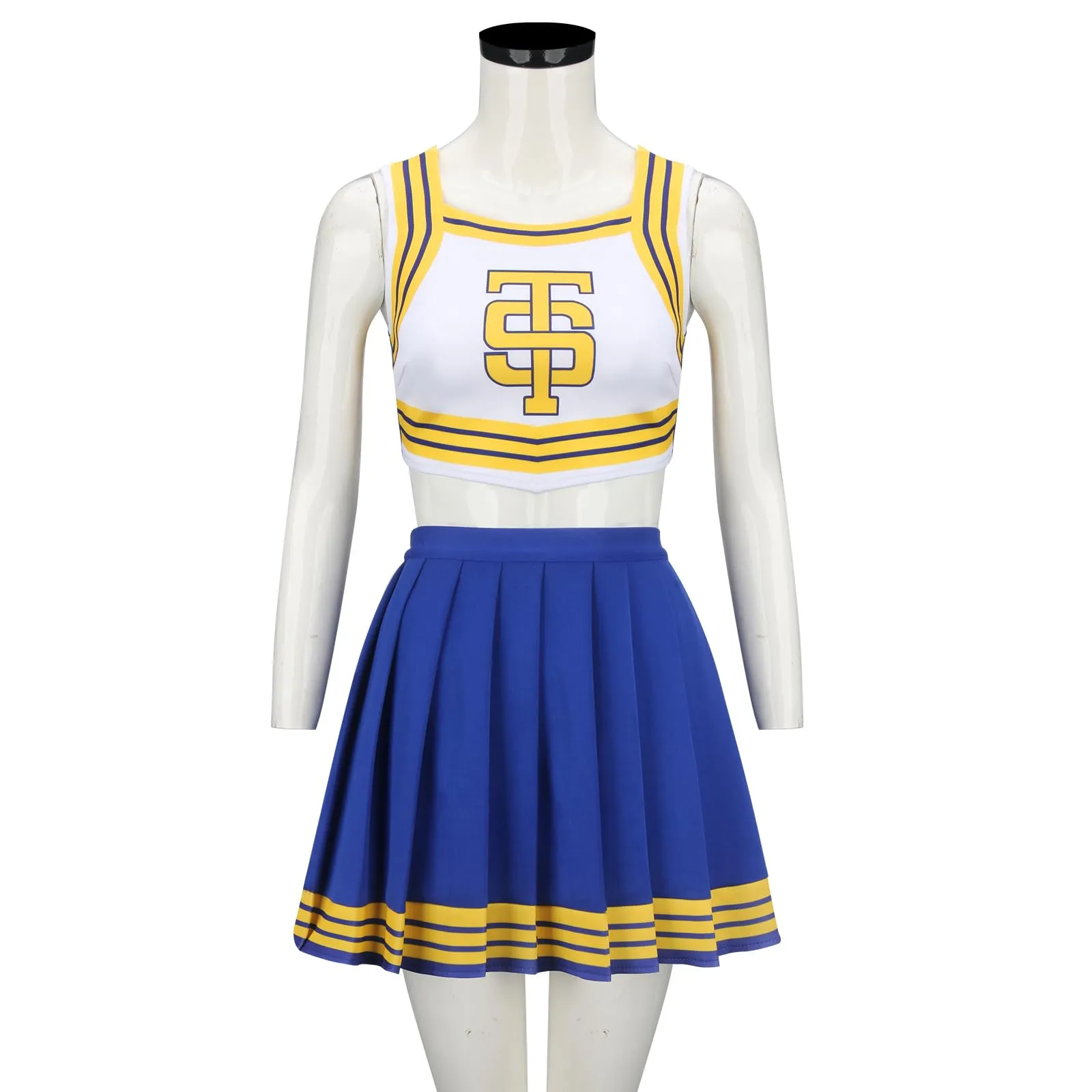 FOTOLARE Women Cheerleader Costume Swift Girls Cheerleading Uniform Men Dancer Tops Halloween Party Dress Up Outfits (Large, Women Cheerleader Uniform)