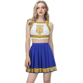 FOTOLARE Women Cheerleader Costume Swift Girls Cheerleading Uniform Men Dancer Tops Halloween Party Dress Up Outfits (Large, Women Cheerleader Uniform)