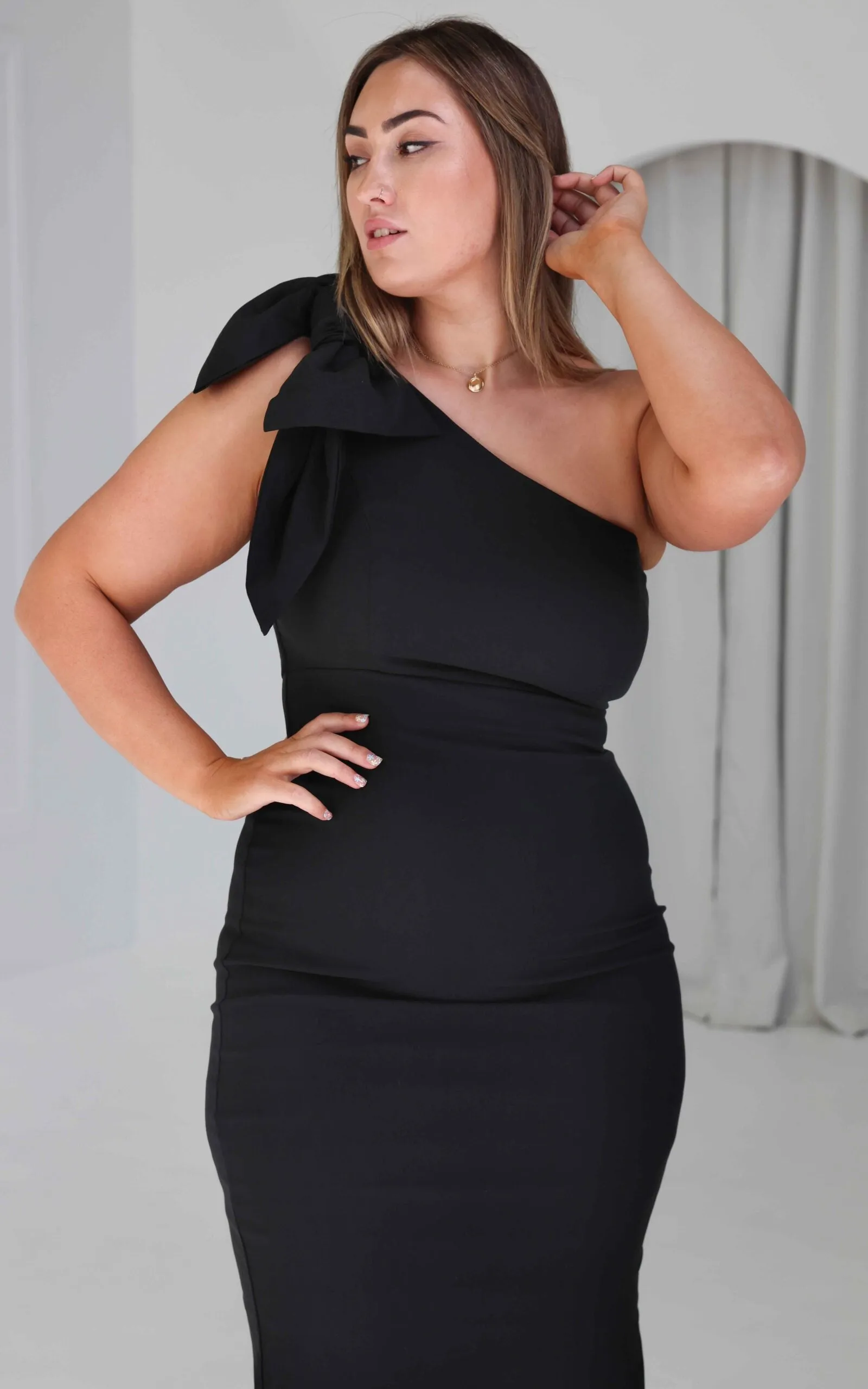 Freya Midi Dress - Black