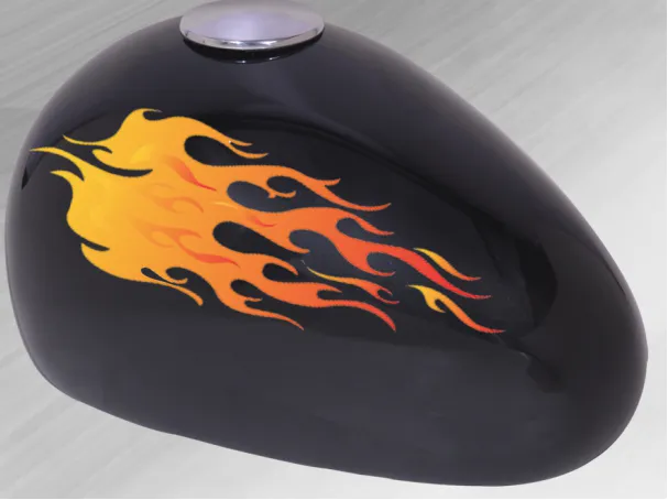 Gas Tank Memorial Urn - IUSP109 - BLK with Flame Decal