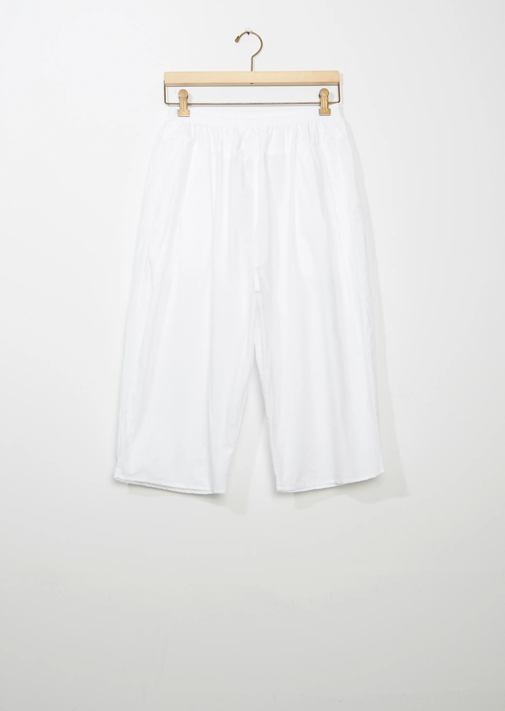 Gathered Cotton Culottes — White