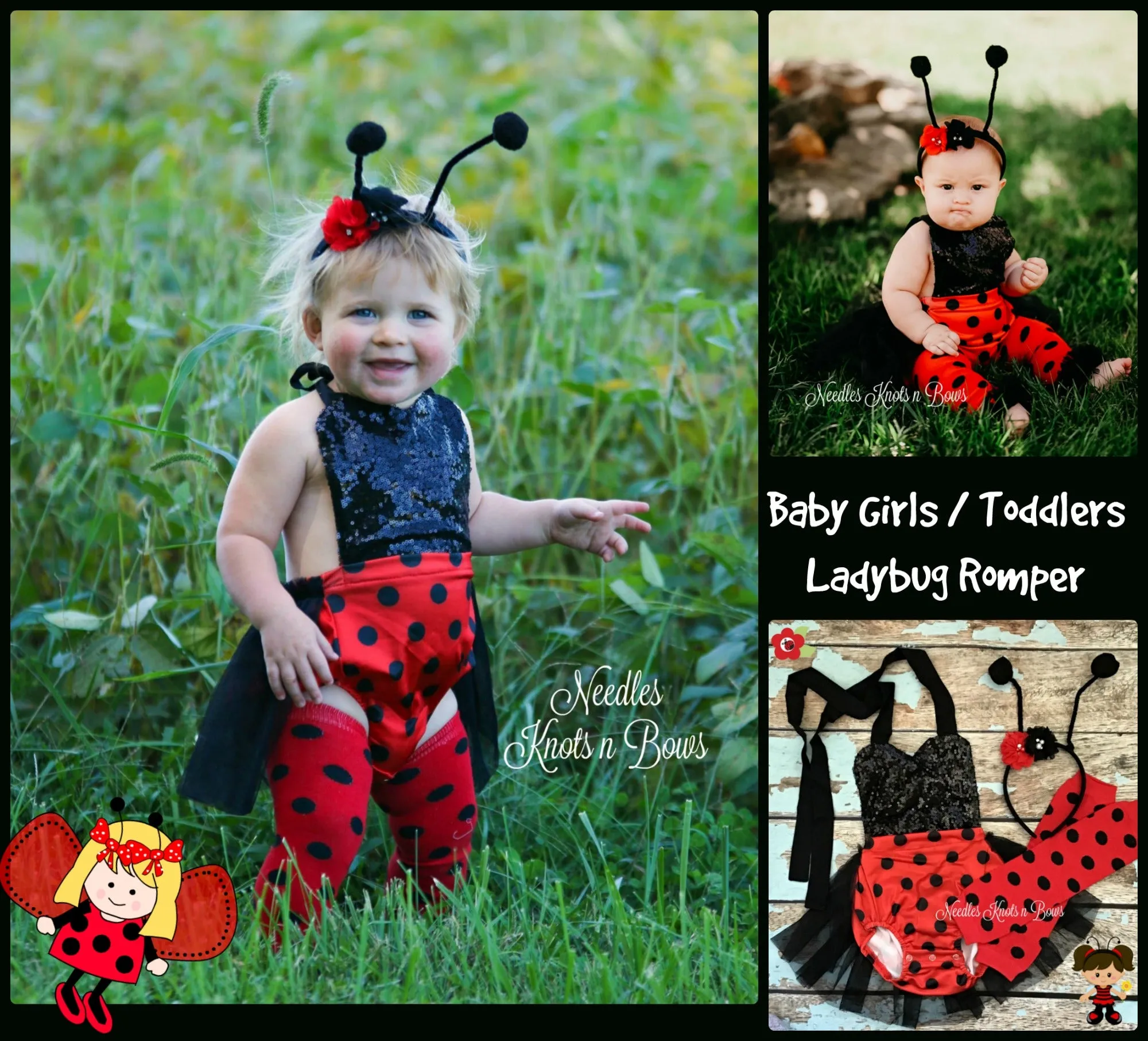 Girls Ladybug Costume, Baby Toddler Halloween Costume