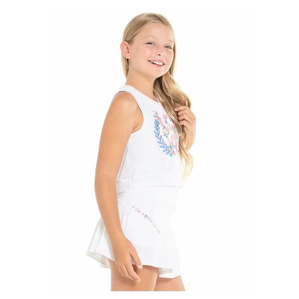 Girl's So In Love Tennis Tank White