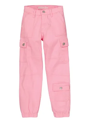 Girls Twill Cargo Pocket Joggers