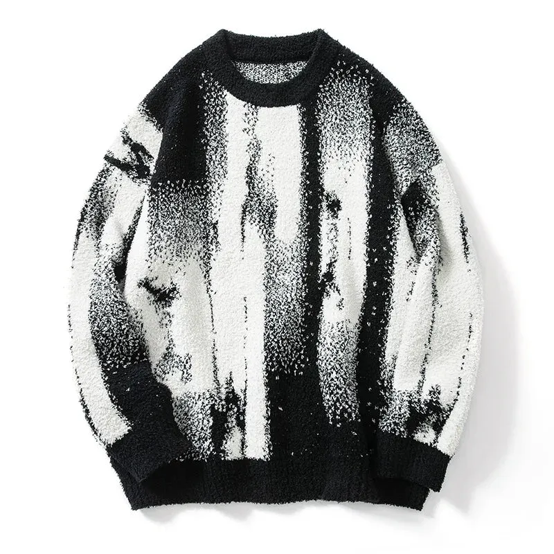 Gothic Vintage Sweater Pullover with Hip Hop Style and Abstract Pattern