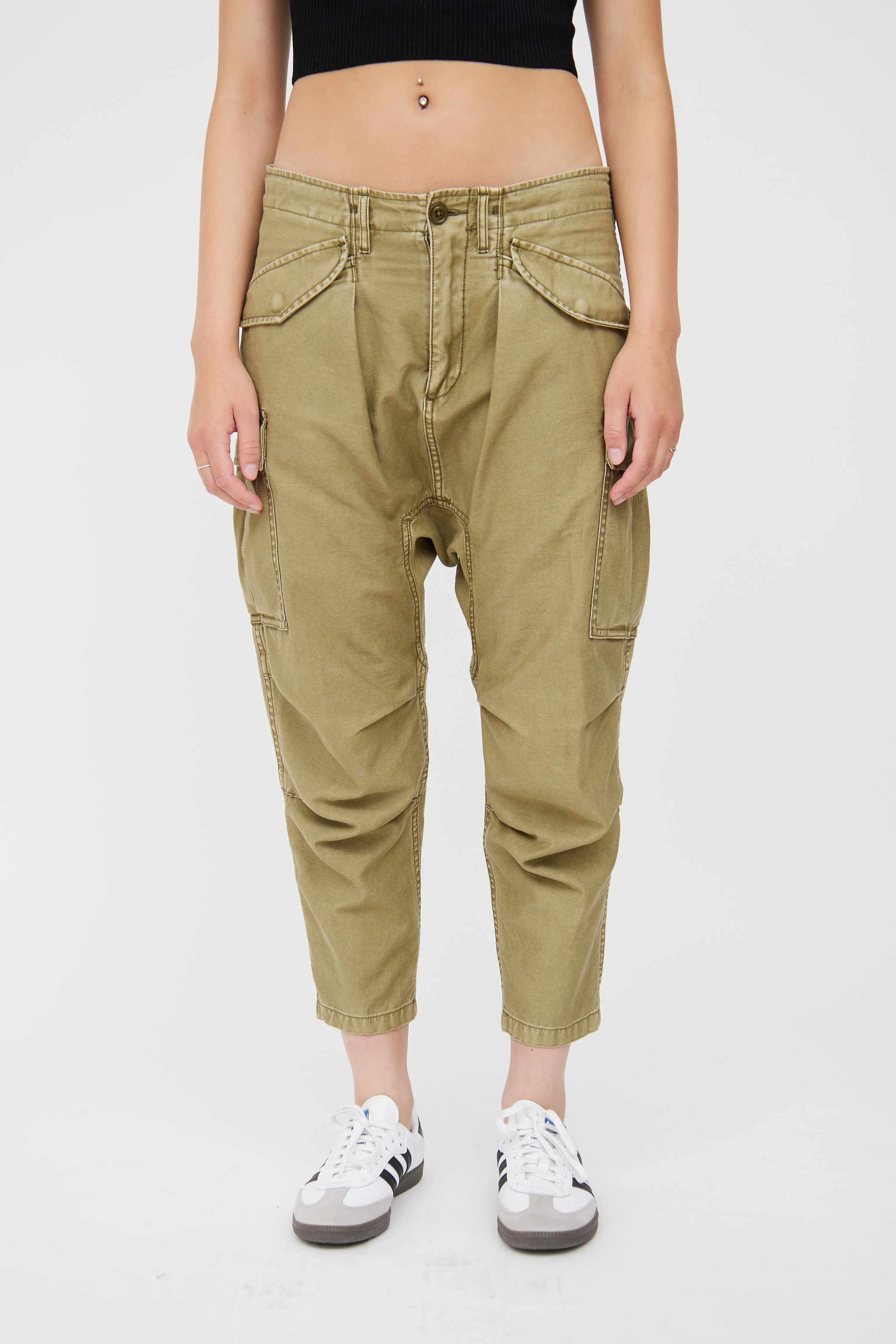 Green Cotton Tactical Cargo Pant